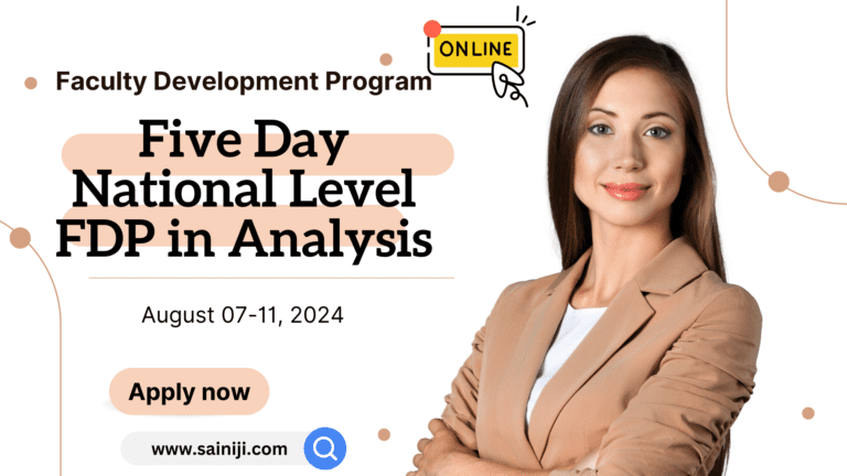 Online Five Day National Level FDP in Analysis