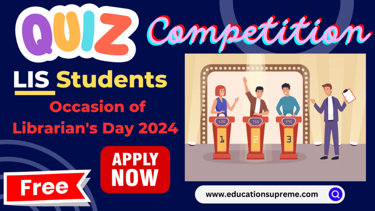 Online Quiz Competition for LIS students On occasion of Librarian's Day 2024