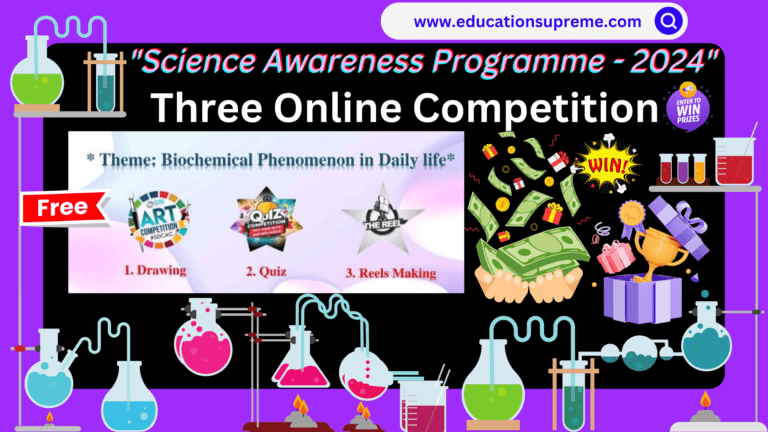 "Science Awareness Programme 2024", featuring an exciting online competition.