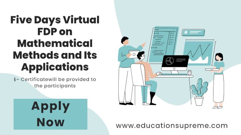 Five Days Virtual FDP on Mathematical Methods and Its Applications