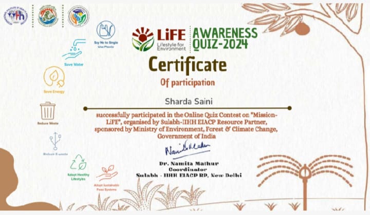 Quiz Contest on Mission-LiFE Awareness with Certificate