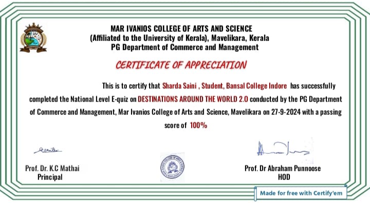 Quiz on Destinations Around the World with Certificate