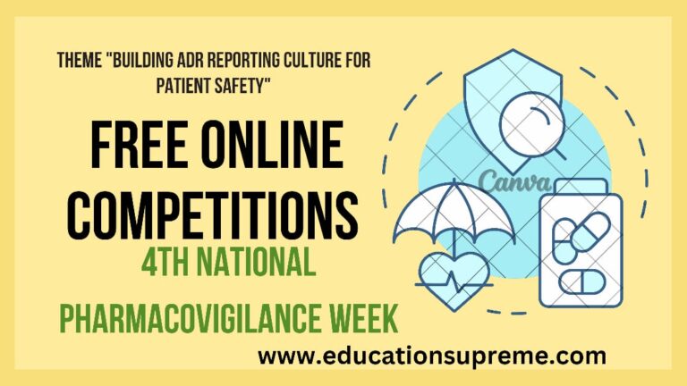 Free Online Competitions: National Pharmacovigilance Week