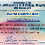 World Ozone Day 2024 Quiz Competition Certificate.