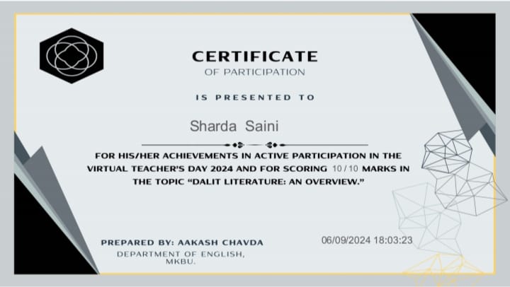 Quiz on Dalit Literature- An Overview with Certificate