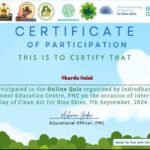 International Day of Clean Air for Blue Skies Quiz Certificate