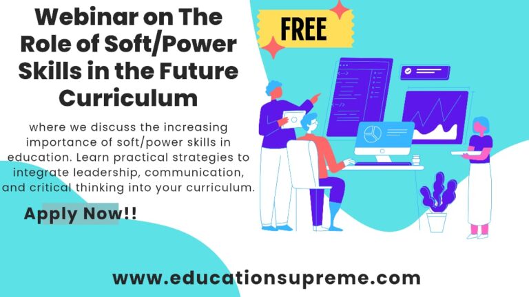 Webinar on The Role of Soft Power Skills in the Future Curriculum