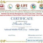 Wildlife Week 2024 Quiz Certificate.