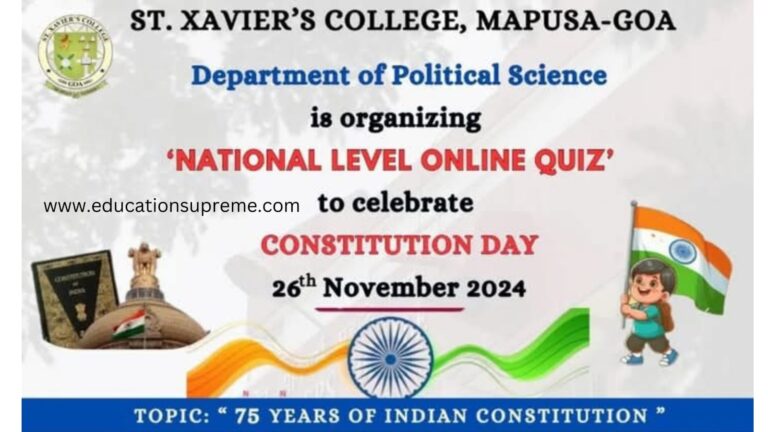 Online Quiz Constitution Day 2024 National Level Certificate.