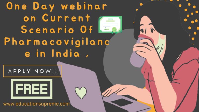 Webinar on Current Scenario of Pharmacovigilance in India