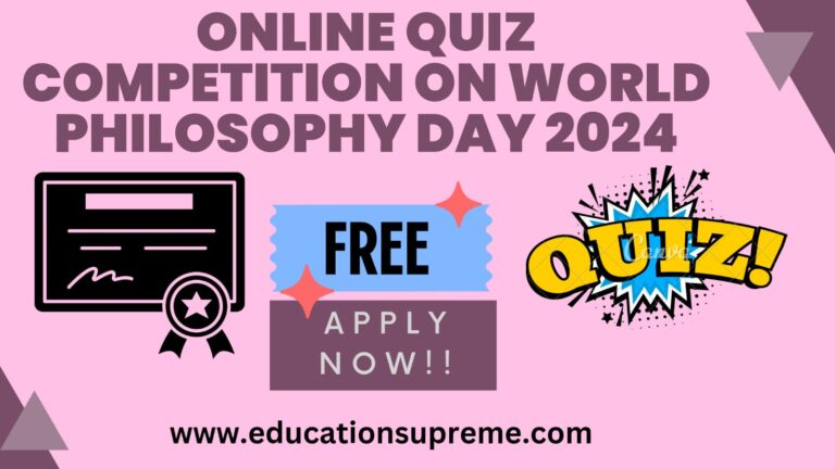 Online Quiz Competition World Philosophy Day 2024 With Certificate