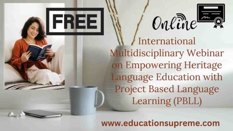 Online International Webinar Empowering Heritage Language Education