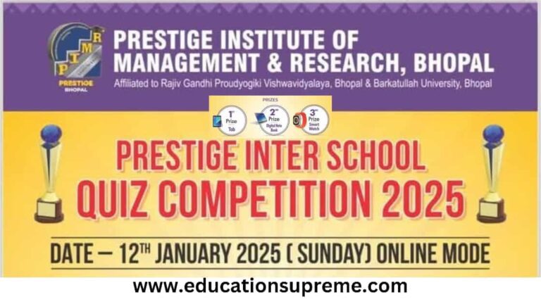 Inter School Quiz Competition 2024 Online.