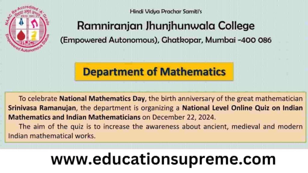 National Mathematics Day Education Supreme