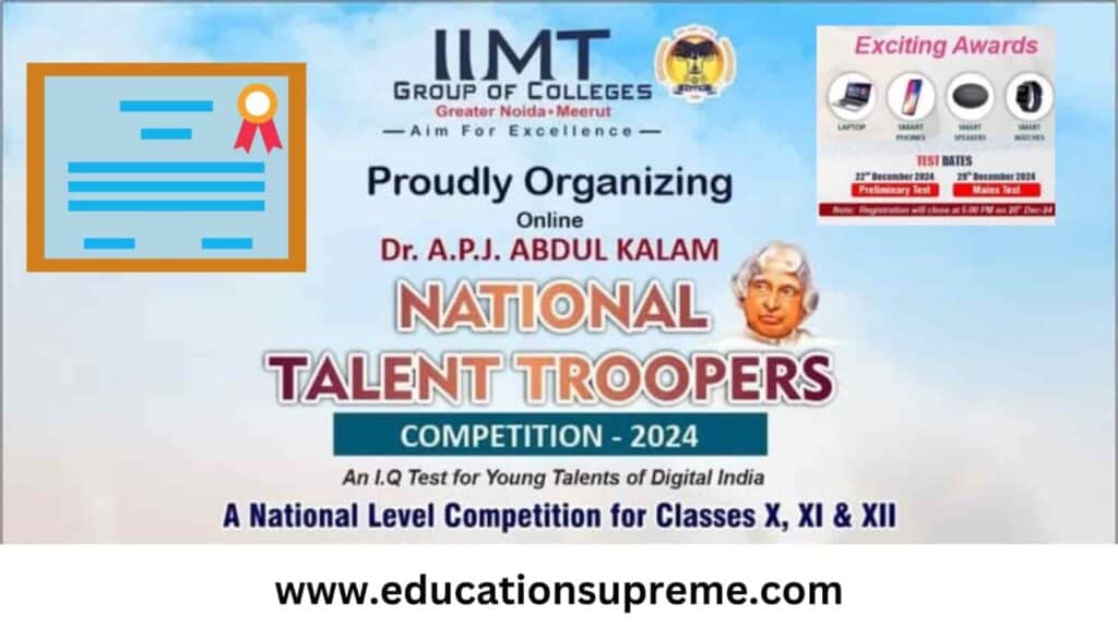 National Talent Troopers 2024 Competition Online Education Supreme