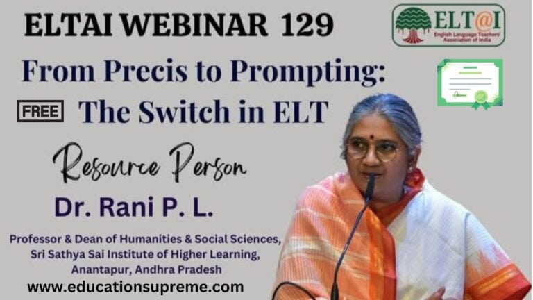 Online Webinar Precis to Prompting: The Switch in ELT.