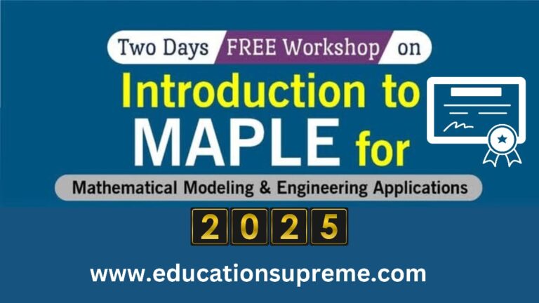 Mathematical Modeling & Engineering Applications Workshop 2Days Online.