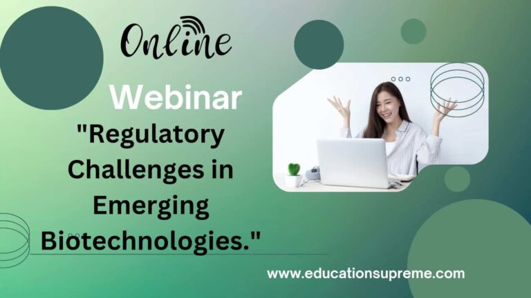 Regulatory Challenges in Emerging Biotechnologies 2025 webinar Online.