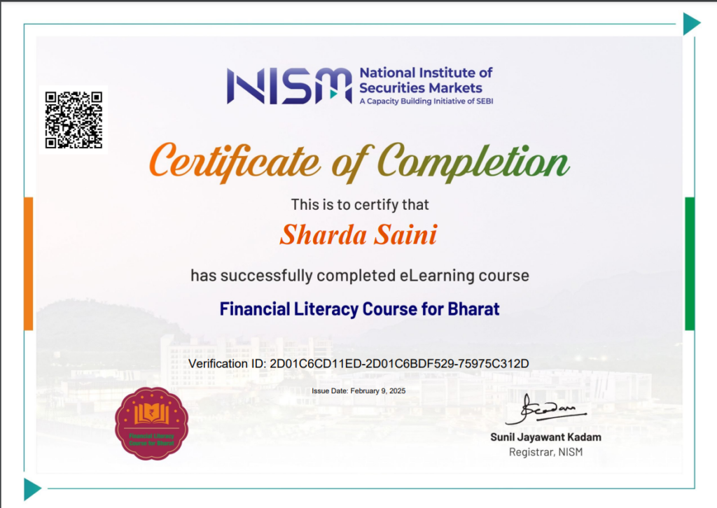 Financial Literacy Course for Bharat Education Supreme