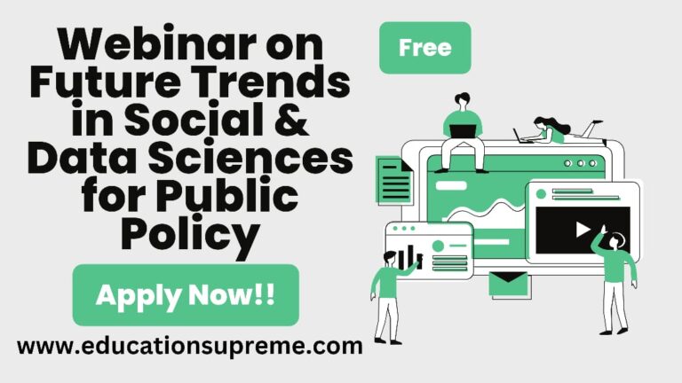 Future Trends in Social & Data Sciences for Public Policy webinar online.