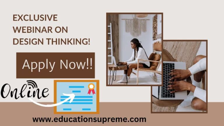 Webinar on Design Thinking Online Certificate.